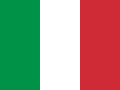 The image shows the national flag of Italy, composed of three vertical stripes: green on the left, white in the middle, and red on the right.