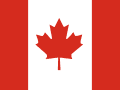 The image depicts the national flag of Canada, featuring a red maple leaf in the center with red vertical bands on either side and a white field in the middle.