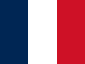 A vertical tricolor flag featuring three equal stripes: blue on the left, white in the center, and red on the right. This is the national flag of France.