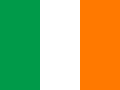 A vertical tricolour flag featuring three stripes: green on the left, white in the center, and orange on the right. This is the national flag of Ireland.