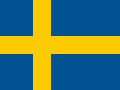 Flag of Sweden with a blue field and a yellow Scandinavian cross extending to the edges.